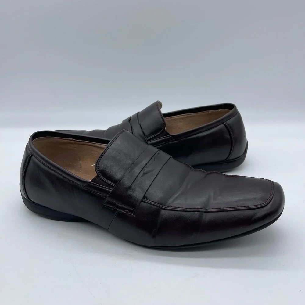 Madden M Saxton Men's Size 9.5‎ Penny Loafers Brown Slip On Leather Casual Shoes